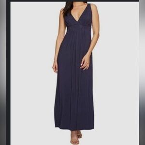 🇪🇸🐠CASLON Nordstrom Knit Maxi Dress navy blue Petite XS
